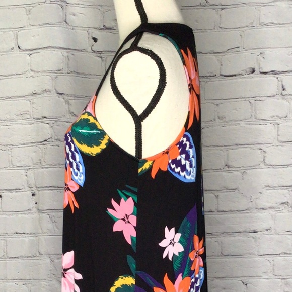 Old Navy Black Floral Sleeveless Swing Dress Medium - Picture 5 of 15